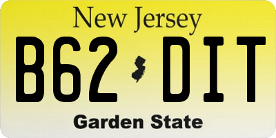 NJ license plate B62DIT