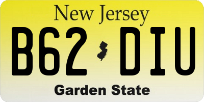 NJ license plate B62DIU
