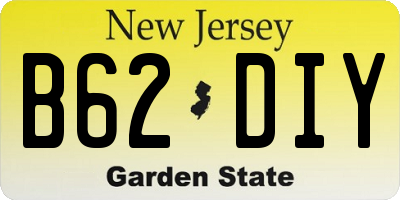 NJ license plate B62DIY