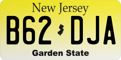 NJ license plate B62DJA