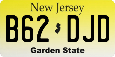 NJ license plate B62DJD