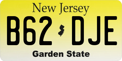 NJ license plate B62DJE