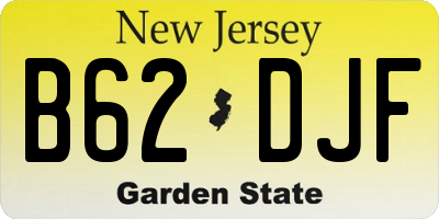 NJ license plate B62DJF