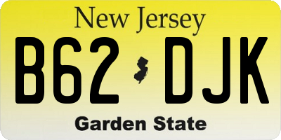 NJ license plate B62DJK