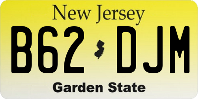 NJ license plate B62DJM