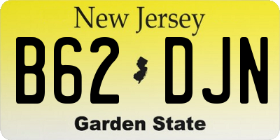 NJ license plate B62DJN