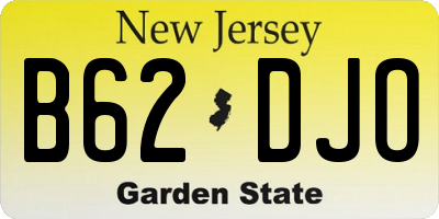 NJ license plate B62DJO