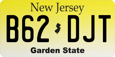 NJ license plate B62DJT