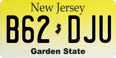 NJ license plate B62DJU