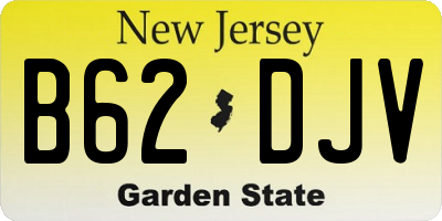 NJ license plate B62DJV