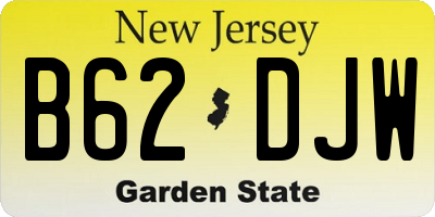NJ license plate B62DJW