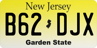 NJ license plate B62DJX