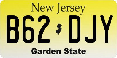 NJ license plate B62DJY