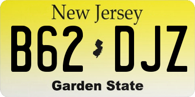 NJ license plate B62DJZ