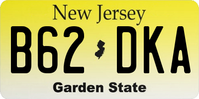 NJ license plate B62DKA