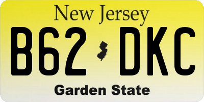 NJ license plate B62DKC