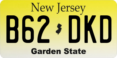 NJ license plate B62DKD