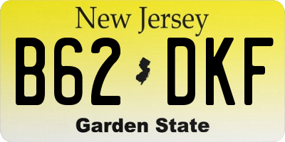 NJ license plate B62DKF