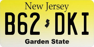 NJ license plate B62DKI