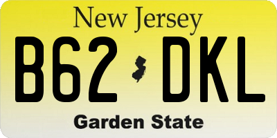 NJ license plate B62DKL