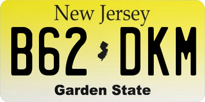 NJ license plate B62DKM