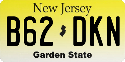 NJ license plate B62DKN