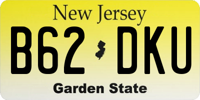 NJ license plate B62DKU
