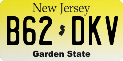 NJ license plate B62DKV