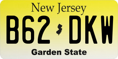 NJ license plate B62DKW