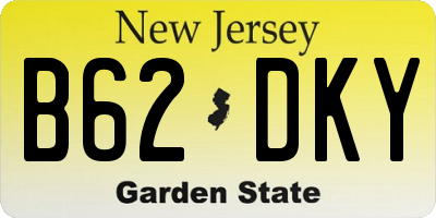 NJ license plate B62DKY