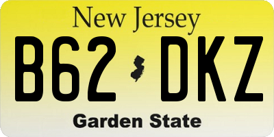 NJ license plate B62DKZ