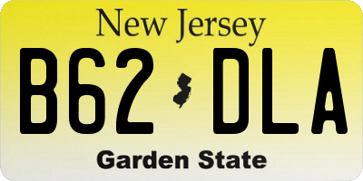 NJ license plate B62DLA