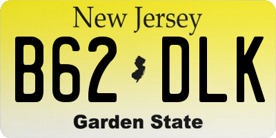 NJ license plate B62DLK