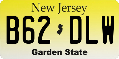 NJ license plate B62DLW