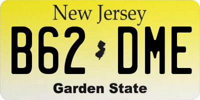 NJ license plate B62DME