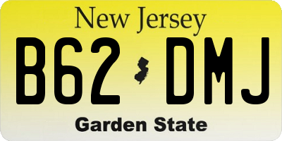 NJ license plate B62DMJ