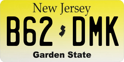 NJ license plate B62DMK
