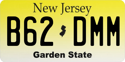 NJ license plate B62DMM