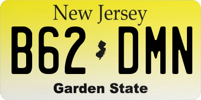 NJ license plate B62DMN