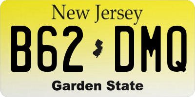NJ license plate B62DMQ