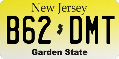 NJ license plate B62DMT