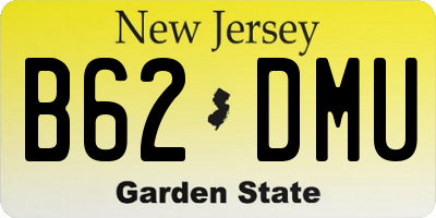 NJ license plate B62DMU