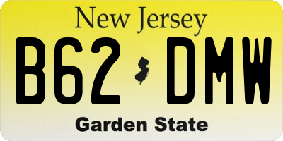 NJ license plate B62DMW