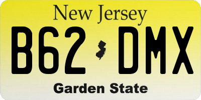 NJ license plate B62DMX
