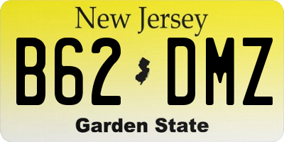 NJ license plate B62DMZ