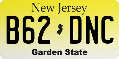 NJ license plate B62DNC