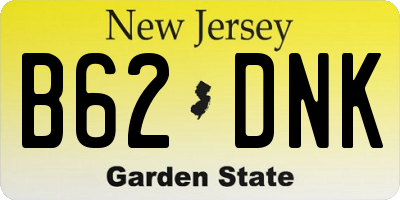 NJ license plate B62DNK