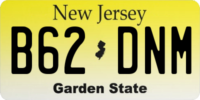 NJ license plate B62DNM