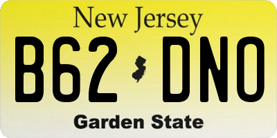 NJ license plate B62DNO