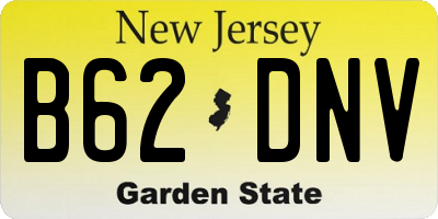 NJ license plate B62DNV
